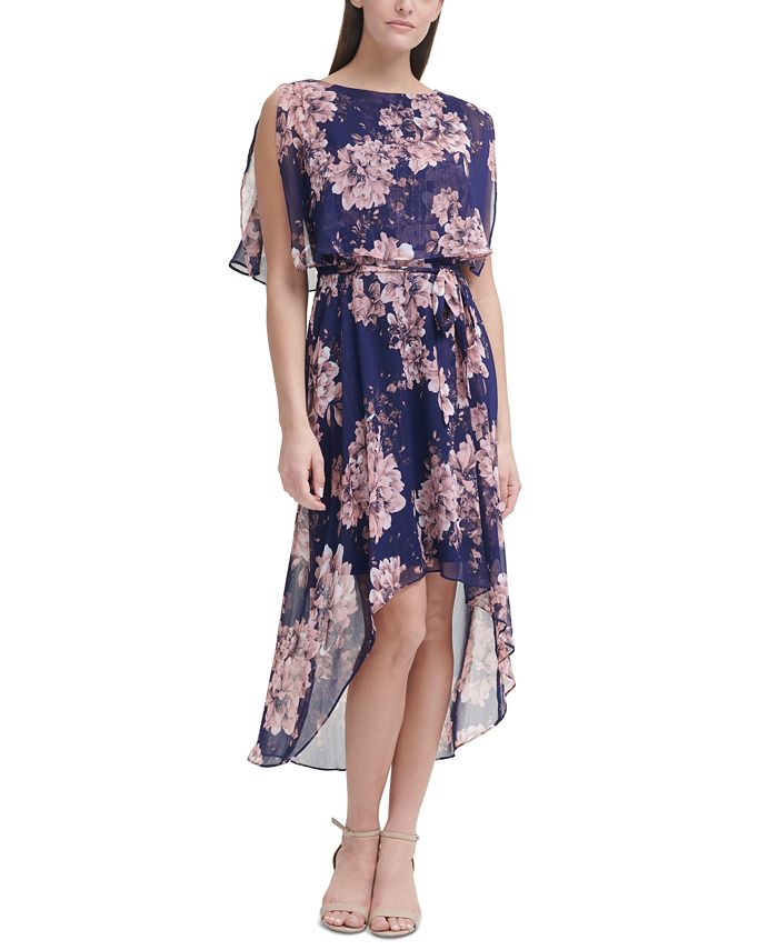 Jessica Howard Popover Floral-Print High-Low Maxi Dress & Reviews ...
