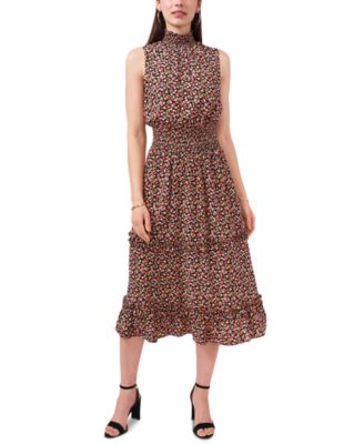 MSK - Smocked Tiered Midi Dress