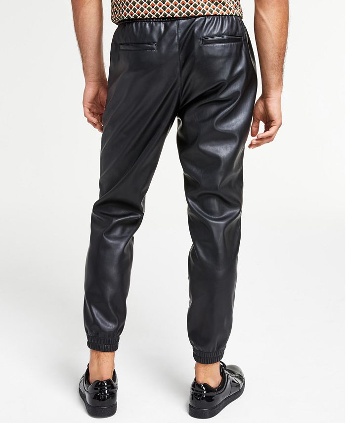 INC International Concepts Men's Pleather Jogger Pants, Created for ...