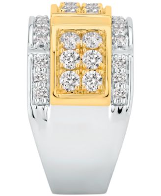 Men's Diamond Ring (2 ct. t.w.) in Two-Tone 10k Gold & White Gold