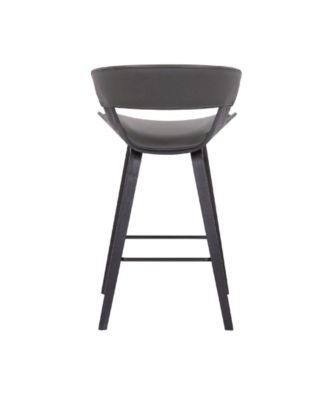 Jagger Modern Wood and Faux Leather Counter Height Bar Stool