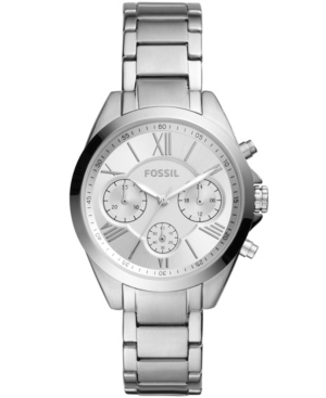 Shop Fossil Women's Modern Courier Chronograph Stainless Steel Silver-tone Watch 36mm
