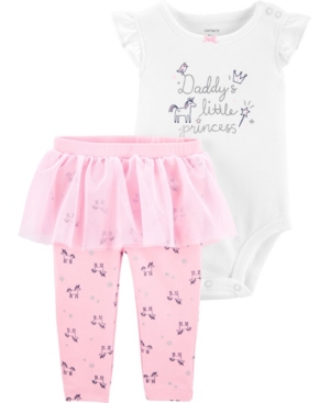 Baby Girls Daddy's Little Princess Bodysuit Tutu Pant 2 Piece Set
