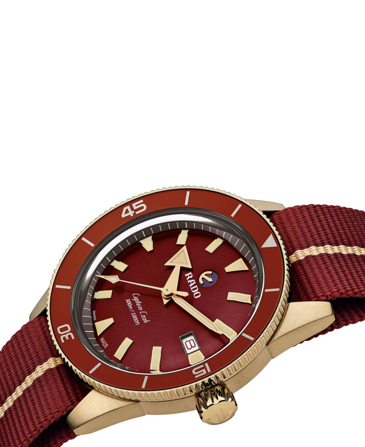 Мужские часы Rado Swiss Automatic Captain Cook Red Nato Strap Watch 42mm — фото 2