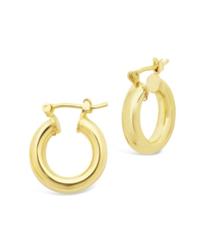Shop Sterling Forever Women's Chunky Tube Gold Plated Hoop Earrings, 75" In Gold-tone