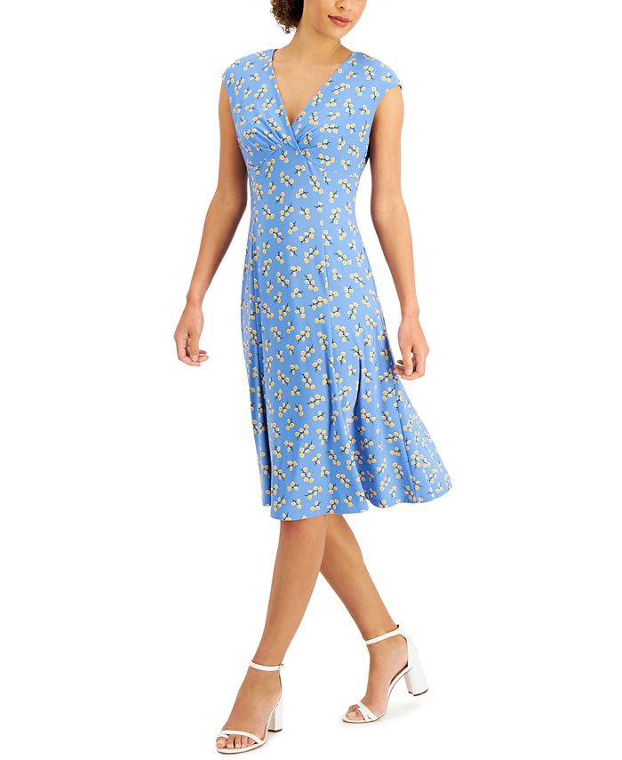 Anne Klein Julie Printed Jersey Dress - Macy's