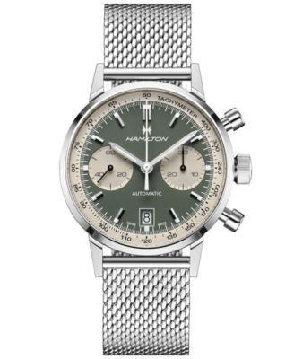 Hamilton Men's Swiss Intra-Matic Chronograph H Stainless Steel Mesh ...