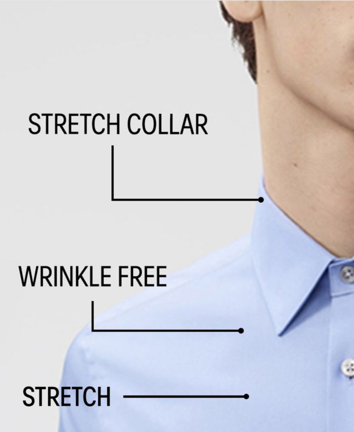Calvin Klein Logo Slim Fit Stretch Collar Dress Shirt, Online Exclusive & Reviews - Dress Shirts - Men - Macy's