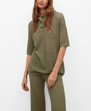 Mango Openwork Polo Shirt