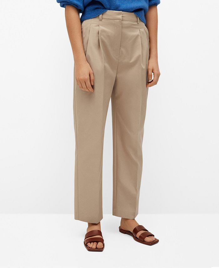MANGO Cotton Pleated Pants & Reviews Women Macy's