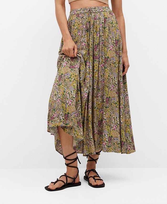 MANGO Floral Print Skirt - Macy's