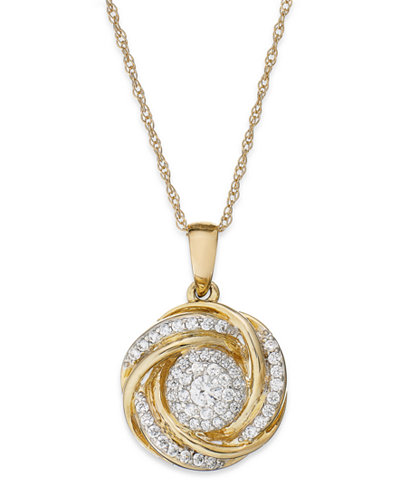 Wrapped in Love™ 14k Gold Diamond Knot Pendant Necklace (1/2 ct. t.w.)
