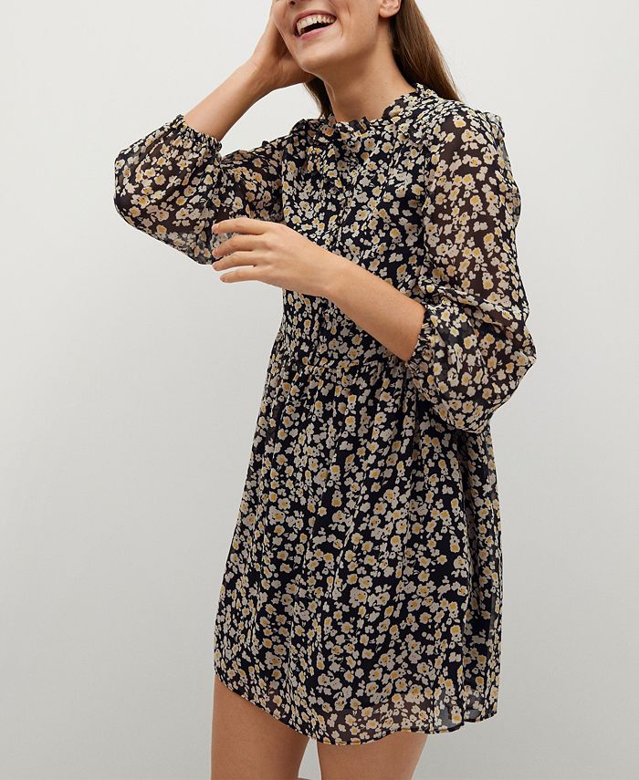 mango flowy print dress