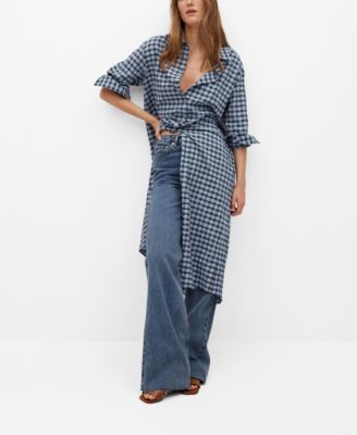 mango checked cotton dress Gingham-print midi-dress - Women