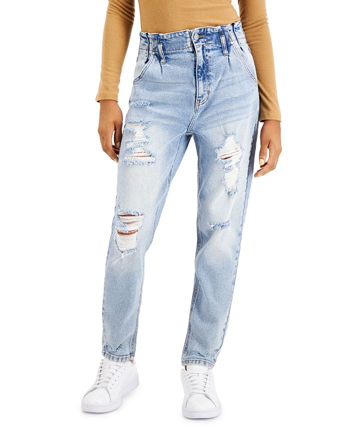 Tinseltown Juniors' Ripped Mom Jeans, Created for Macy's & Reviews ...