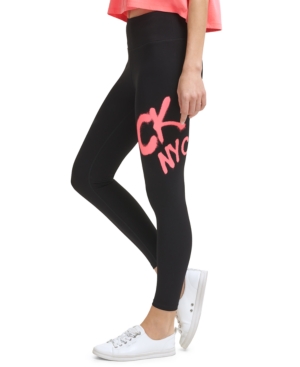 Calvin Klein Performance Women's Graffiti-Logo 7/8 Leggings