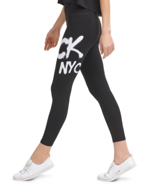 Calvin Klein Performance Women's Graffiti-Logo 7/8 Leggings
