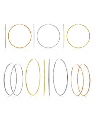 AND NOW THIS NOW THIS ENDLESS HOOPS 1 3 5 2 7 8 IN GOLD ROSE GOLD OR SILVER PLATE