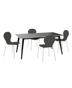 Sampat 5-Piece Modern Dining Table and Dining Chairs Set