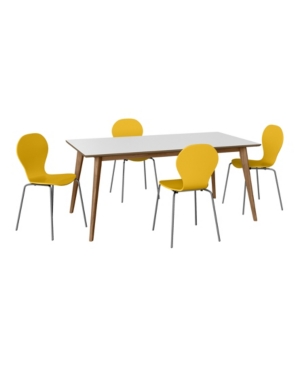 Sampat 5-Piece Modern Dining Table and Dining Chairs Set