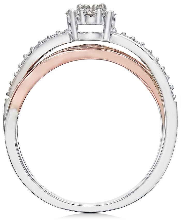 Promised Love Diamond Crossover Promise Ring (1/4 ct. t.w.) in Sterling