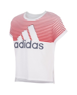 adidas Big Girls Short Sleeve Dolman Waist Tee