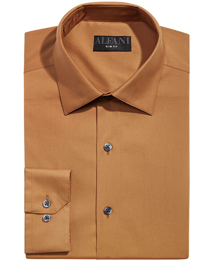 Alfani Men's Slim Fit 2-Way Stretch Performance Solid Dress Shirt ...