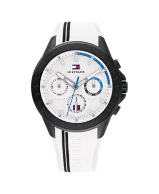 Tommy Hilfiger - Men's White Silicone Strap Watch 44mm