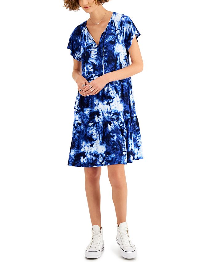 Style & Co TieDyed TieNeck Dress, Created for Macy's Macy's