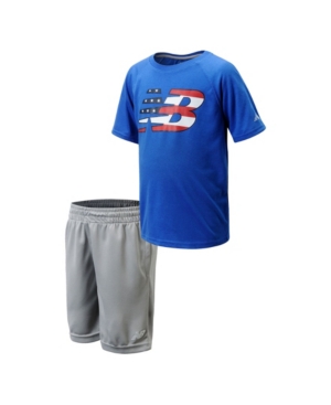 New Balance Toddler Boys 3 Piece Stars Stripes Logo Shorts Set