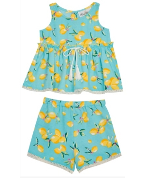 Big Girls Lemon Printed Shorts Set