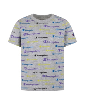 Little Boys All Over Print Multi Color Script T-shirts