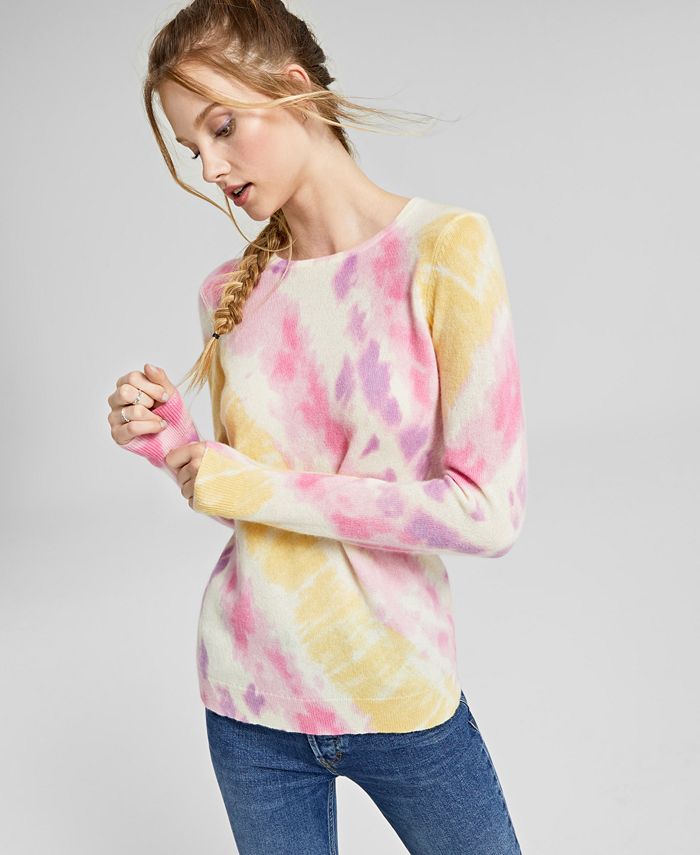 White and warren tie hot sale dye sweater
