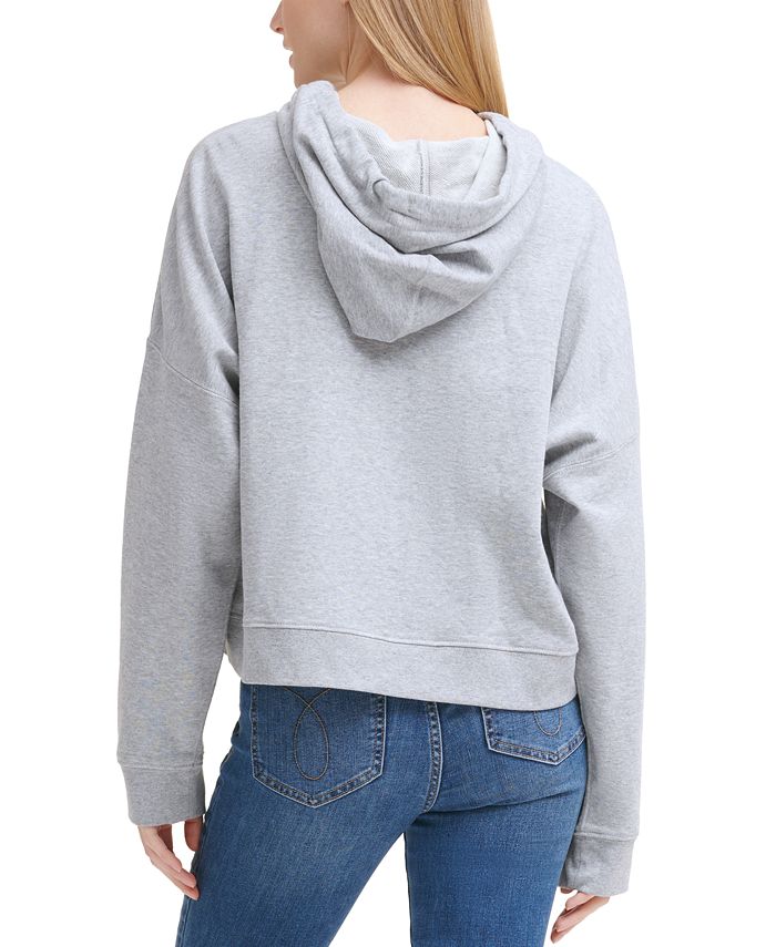 Calvin Klein Jeans Cropped French Terry Hoodie & Reviews - Tops ...