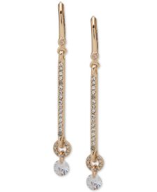 Gold-Tone Crystal Bar, Circle & Charm Linear Drop Earrings