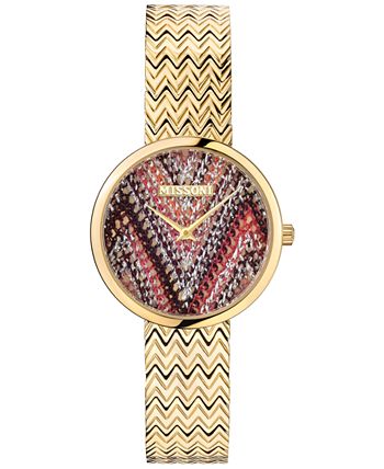 Missoni - Women's Swiss M1 Gold Ion-Plated Bracelet Watch 34mm Set