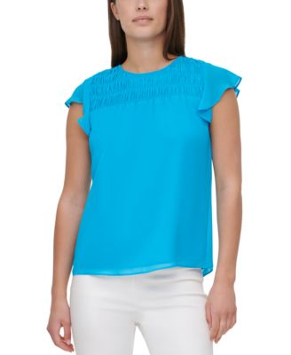 Calvin Klein - Smocked-Yoke Blouse
