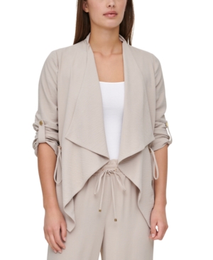 Calvin Klein Cinch-Waist Flyaway Jacket