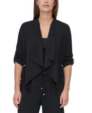 Calvin Klein Cinch-Waist Flyaway Jacket