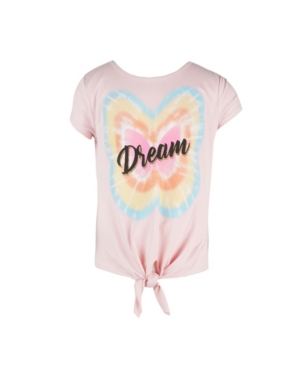 Big Girls Short Sleeve Tie Front Top