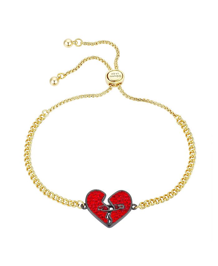 Disney - Gold Flash-Plated Crystal Cruella Broken Heart Adjustable Bolo Bracelet