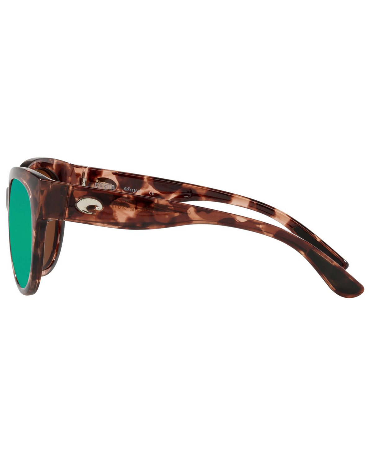Shop Costa Del Mar Maya Polarized Sunglasses, 6s9011 55 In Shiny Coral Tortoise,green Mirror G