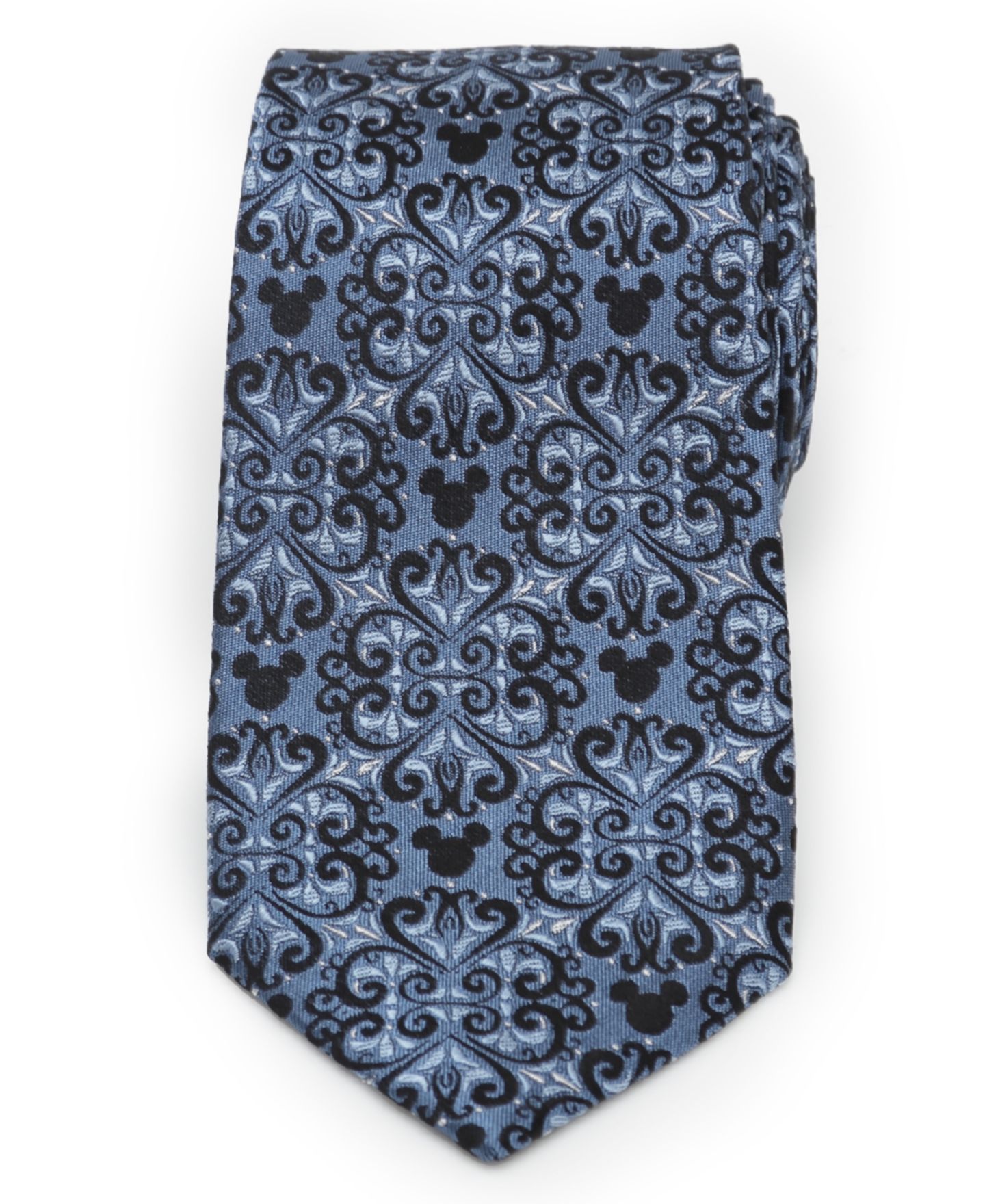 Мужской галстук Disney Mickey Mouse Damask Tile Tie, цвет: Синий — фото 2