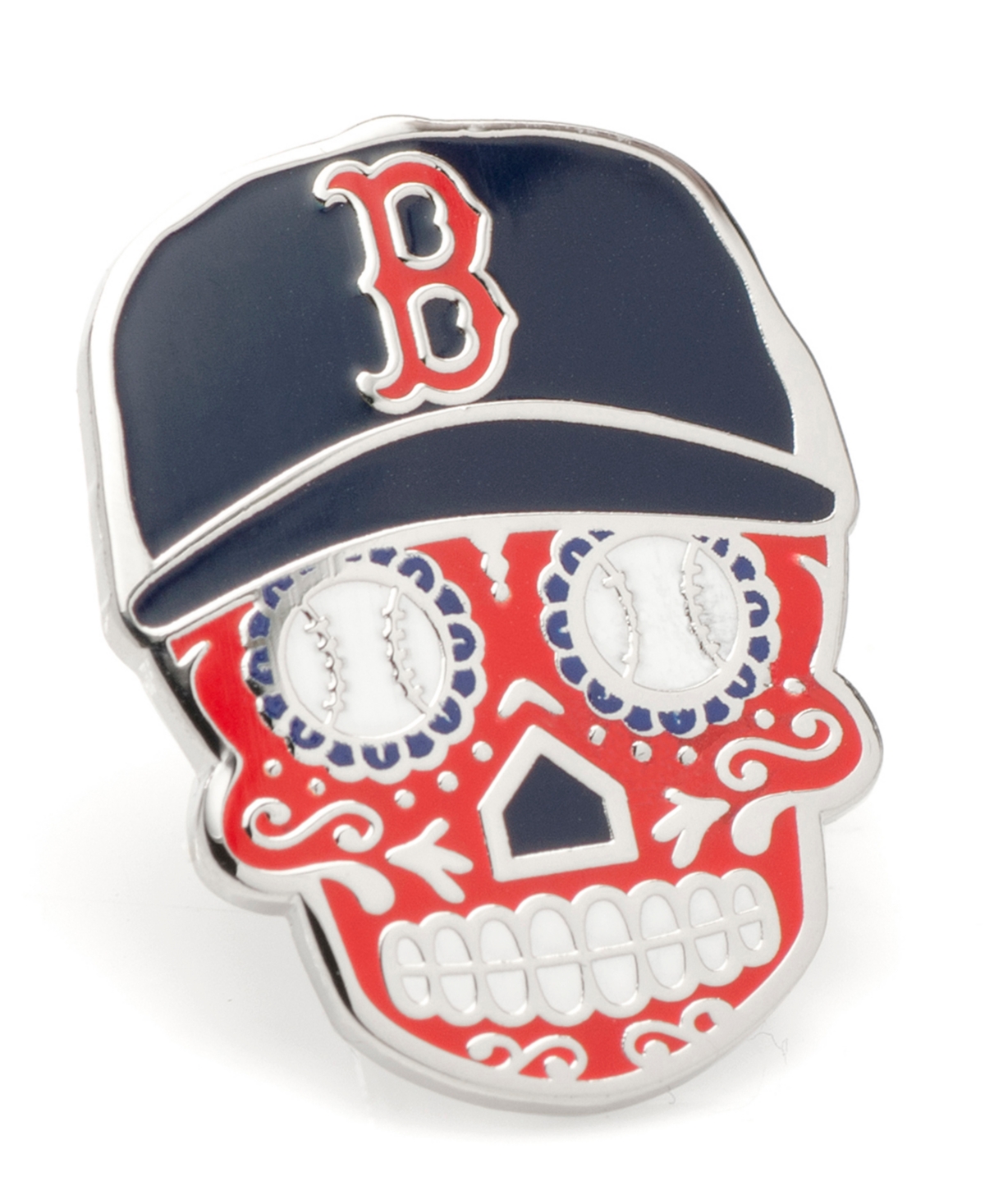 Men's Boston Red Sox Sugar Skull Lapel Pin - Red