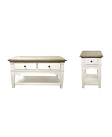 Myra Small Leg Cocktail Table and Chairside Table Set