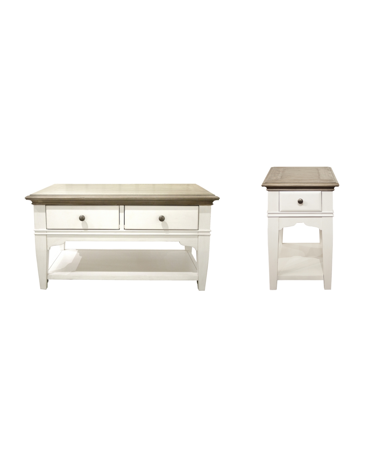 Macy's Myra Small Leg Cocktail Table And Leg End Table Set In Natural,paperwhite