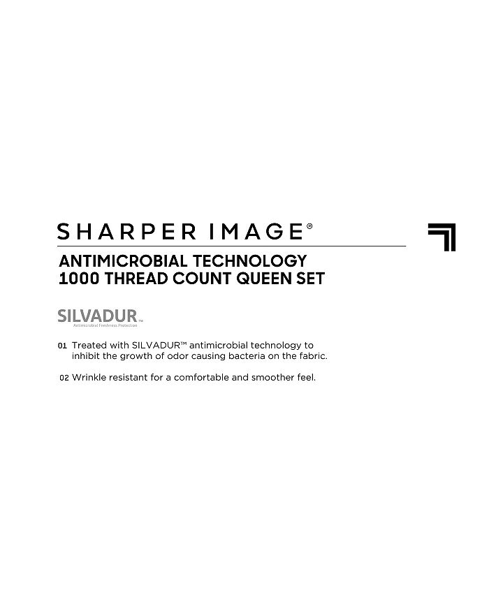 Sharper Image AntiMicrobial Sateen 1000 Thread Count 4 Pc. Sheet Set