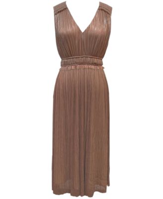 smocked waist midi dress