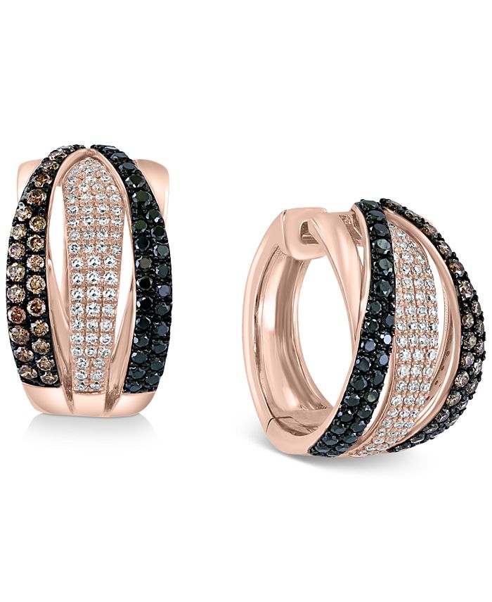EFFY Collection - Multicolor Diamond Hoop Earrings (1-1/8 ct. t.w.) in 14k Rose Gold