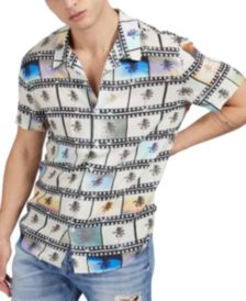 Men's Eco Regular-Fit Palm Tree Film-Print Shirt